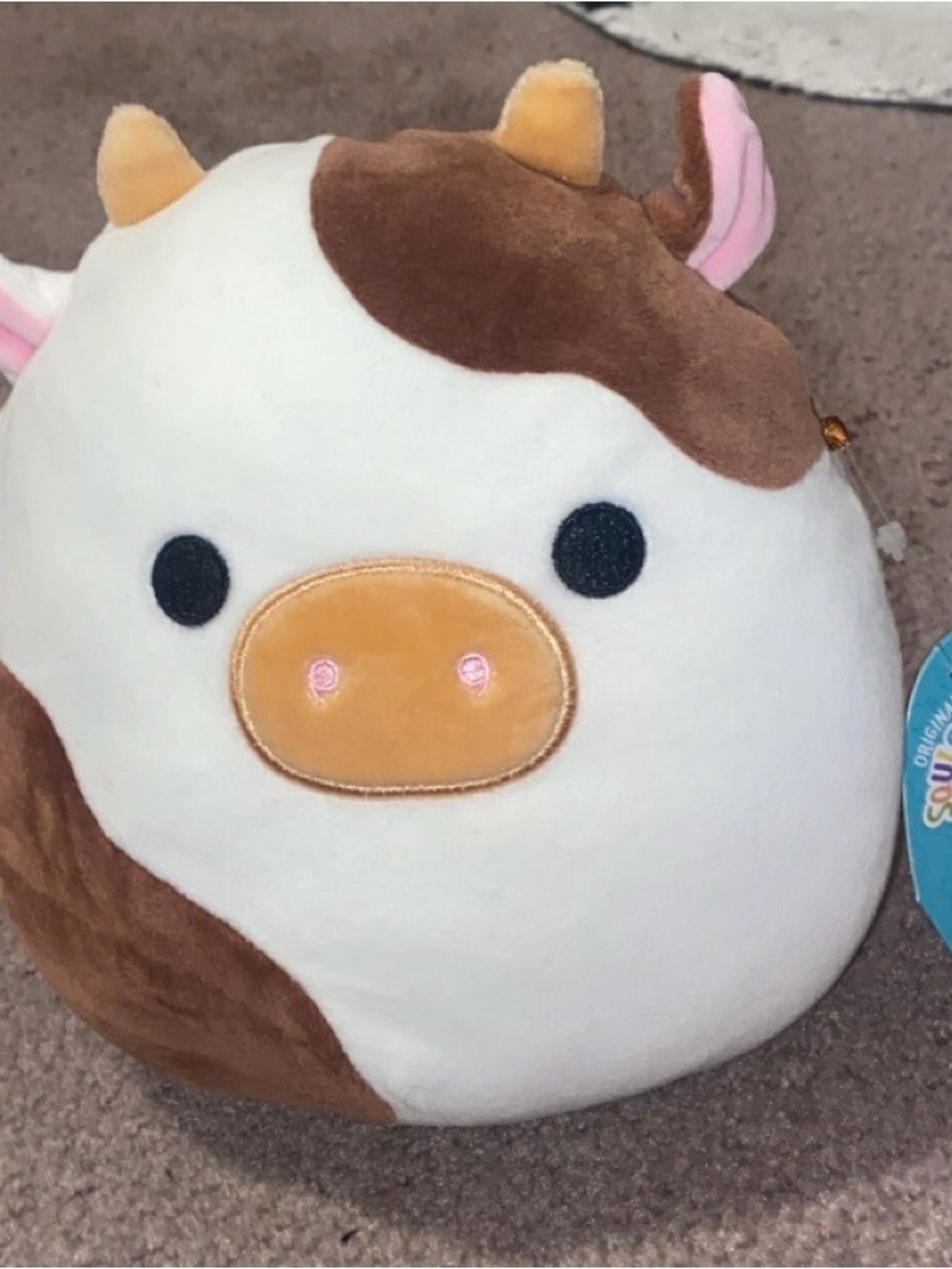 Ronnie Plush Cow Squishmallow Toy - Brown & White Soft Kids Accessory